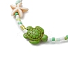 Handmade Glass Seed and Synthetic Turquoise Beaded Bracelets for Women BJEW-JB11299-3