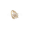 Fashionable Brass Micro Pave Cubic Zirconia with Enamel Cuff Rings FS-WGFDA76-02-2