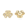 Brass Micro Pave Clear Cubic Zirconia Bead Caps KK-Q071-11G-02-2