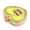 Golden Plated Brass Micro Pave Clear Cubic Zirconia Charms ZIRC-L097-034D-G-2