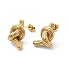 304 Stainless Steel Knot Stud Earrings EJEW-K268-45G-4