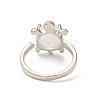 Natural Quartz Crystal Turtle Open Cuff Ring RJEW-P082-01P-27-3