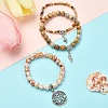 DIY Natural Crazy Agate & Fire Crackle Agate Stretch Bracelet Making Kit DIY-YW0008-49-4