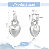 10Pcs Sterling Silver 3D Peach Heart Charms with Jump Rings STER-PH0002-94-2
