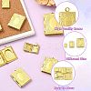 15Pcs 3 Styles Brass Locket Pendants FIND-CJ0004-73-3
