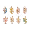 8Pcs Flower Acrylic Charms PALLOY-JF03591-1