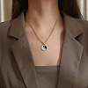 Stainless Steel Enamel Yin Yang Pendant Necklaces for Women VV9279-1-5