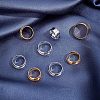8Pcs 8 Style 201 Stainless Steel Grooved Finger Ring Settings MAK-UN0001-37-4