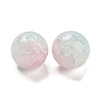 Transparent Spray Painting Crackle Glass Beads GLAA-L046-01A-03-2