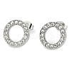 Ring 304 Stainless Steel Crystal Rhinestone Pendant Necklaces & Bracelets & Stud Earrings Sets for Women SJEW-C004-09P-01-2