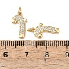 Christmas Brass Micro Pave Cubic Zirconia Charms KK-L255-18G-01-3