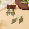 2 Pairs 430 Stainless Steel Leaf Dangle Earrings EJEW-TA0001-83D-7