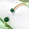 304 Stainless Steel & Nautral Gemstone Torque Bangles BJEW-H644-10G-5