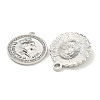 DIY Flat Round Brass Micro Pave Clear Cubic Zirconia Pendant Necklaces Making Kits KK-S386-39P-3