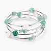 Natural Gemstone Wrap Bracelets BJEW-JB03355-2
