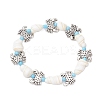3Pcs Ocean Theme Natural Shell & Alloy Beaded Stretch Bracelets for Men Women BJEW-JB12387-4