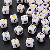 Opaque White Acrylic Beads MACR-Q242-010Y-1