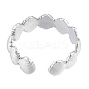 304 Stainless Steel Shell Wrap Open Cuff Ring for Women RJEW-N038-100P-3