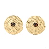 Natural Tiger Eye & 304 Stainless Steel Rope Disc Stud Earrings for Women EJEW-G390-04G-01-1