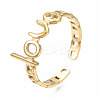 304 Stainless Steel Word Love Open Cuff Ring RJEW-T023-72G-3