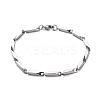 Tarnish Resistant Unisex 201 Stainless Steel Bar Link Chain Bracelets LS-BJEW-L637-35C-P-1