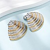 Two Tone Shell Shape 304 Stainless Steel Stud Earrings LS-EJEW-H176-01GP-2