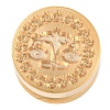 Golden Tone Round Wax Seal Brass Stamp Heads AJEW-S087-02G-11-2