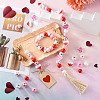 120Pcs 9 Styles Valentine's Day Painted Natural Wood Beads WOOD-KS0001-20-9