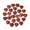 25Pcs Natural Red Jasper Heart Rune Stones with Elder Futhark Alphabet Engraved G-T144-02F-1
