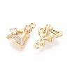 Brass Micro Pave Cubic Zirconia Charms KK-N263-134G-2