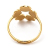 Ion Plating(IP) 201 Stainless Steel Flower Adjustable Ring for Women RJEW-F131-05G-3