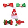 Christmas Theme Cloth Felt Fabric Alligator Hair Clip OHAR-R100-01D-3