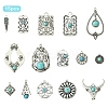 15Pcs 15 Styles Synthetic Turquoise Pendants FIND-YW0006-28-1