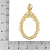 Oval Brass Micro Pave Cubic Zirconia Pendant Cabochon Settings KK-U026-18G-3