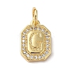 Real 18K Gold Plated Brass Micro Pave Clear Cubic Zirconia Pendants KK-L216-002G-G-1