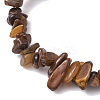 Natural Tiger Eye Chip Beaded Stretch Bracelets for Women Men BJEW-JB10647-01-3