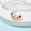 Colorful Glass Cuff Earrings EJEW-JE05699-02-2