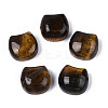 Natural Tiger Eye Cat Head Shape Beads G-T144-05B-1