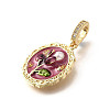 Brass Micro Pave Cubic Zirconia & Enamel Pendants KK-R222-13G-01-2