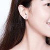 Anti-Tarnish Rhodium Plated 925 Sterling Silver Bunny Stud Earrings EJEW-FF0009-08P-6