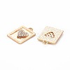 Brass Micro Pave Clear Cubic Zirconia Pendants KK-S356-770-2