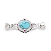 Brass Micro Pave Clear Cubic Zirconia Fold Over Clasps KK-P291-24P-1