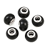 Spray Painted Glass European Beads X-GPDL-R001-11S-2