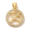 Zodiac Theme Brass Micro Pave Cubic Zirconia Pendants KK-M273-05K-G-1