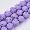 Spray Painted Natural Lava Rock Beads Strands X-G-N0324-C-06-1