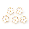 Light Gold Plated Alloy Enamel Pendants X-ENAM-R136-16-2