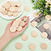 Flat Round Wooden Cabochons WOOD-WH0024-111-3