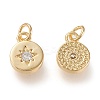 Brass Micro Pave Clear Cubic Zirconia Charms X-ZIRC-K086-06G-2