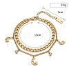 304 Stainless Steel Crystal Rhinestone 2-Strand Bracelets WGCD4B2-06-1