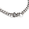 Tarnish Resistant 304 Stainless Steel Curb Link Chain ID Bracelets LS-STAS-M175-06P-3